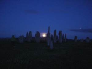 Moonset behind Stone Circle